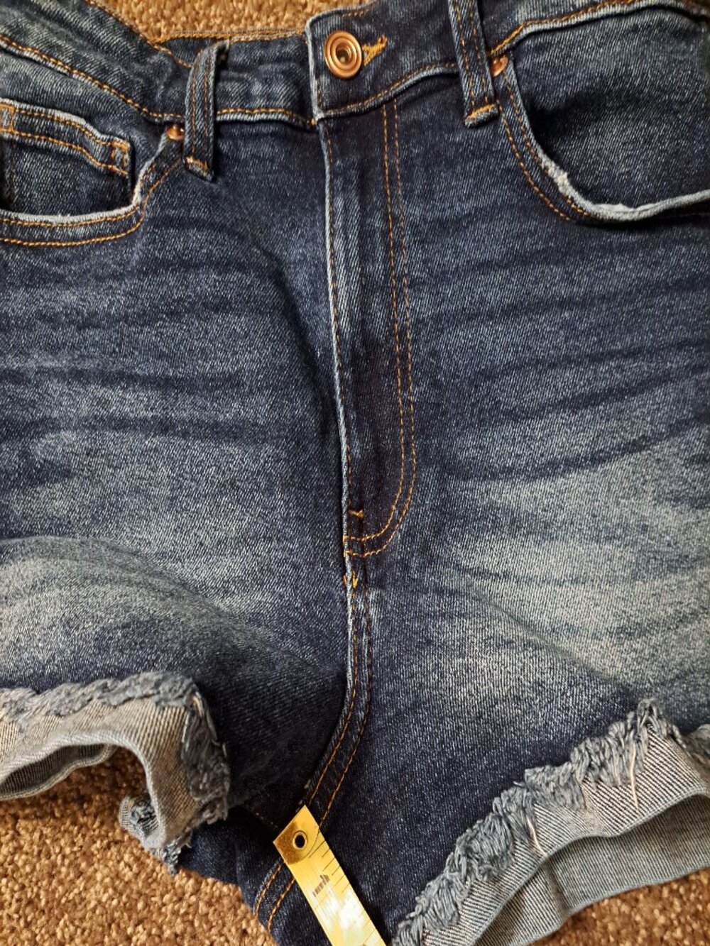 Celebrity Pink The Deb Distressed High-Rise Flip Fray Cuff Shorts. - Picture 8 of 8